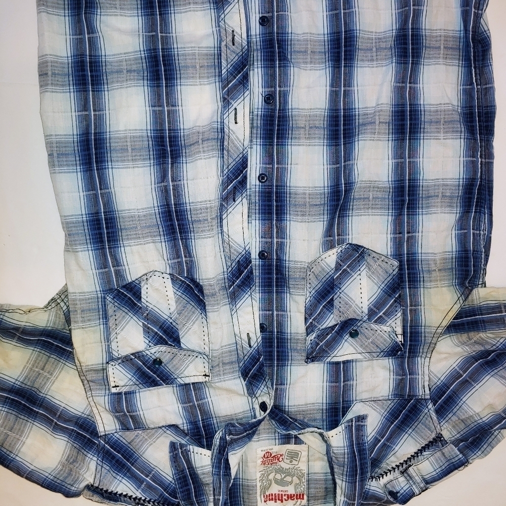 Machine Plaid Button Shirt M